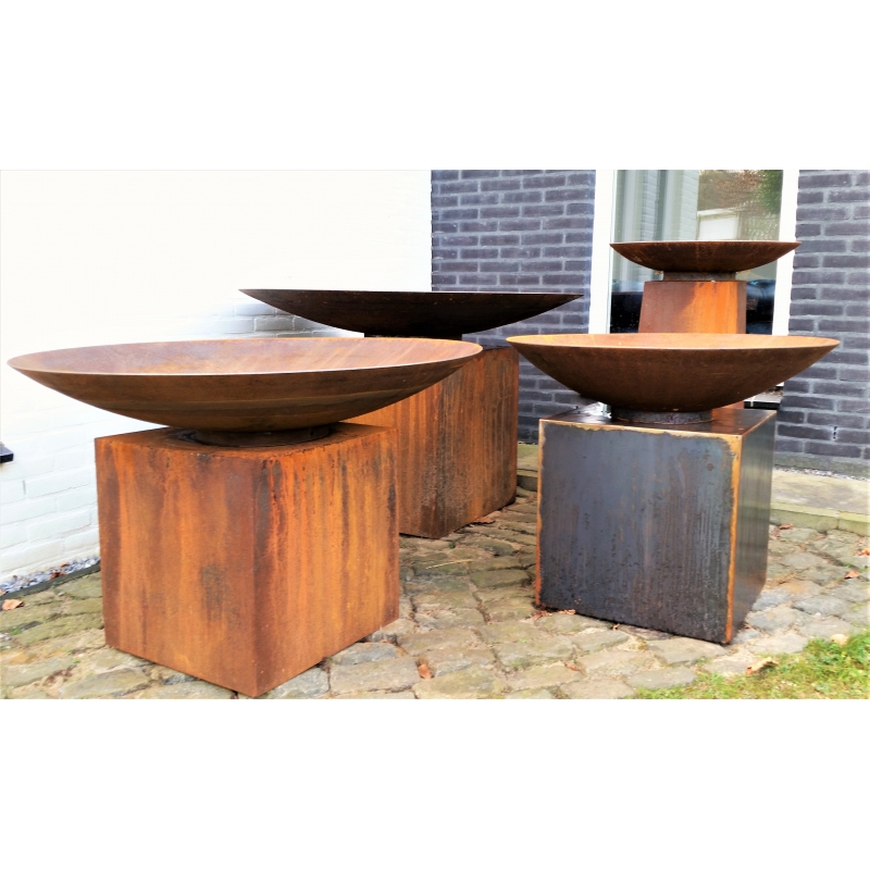 Corten steel fire bowl 120 flat